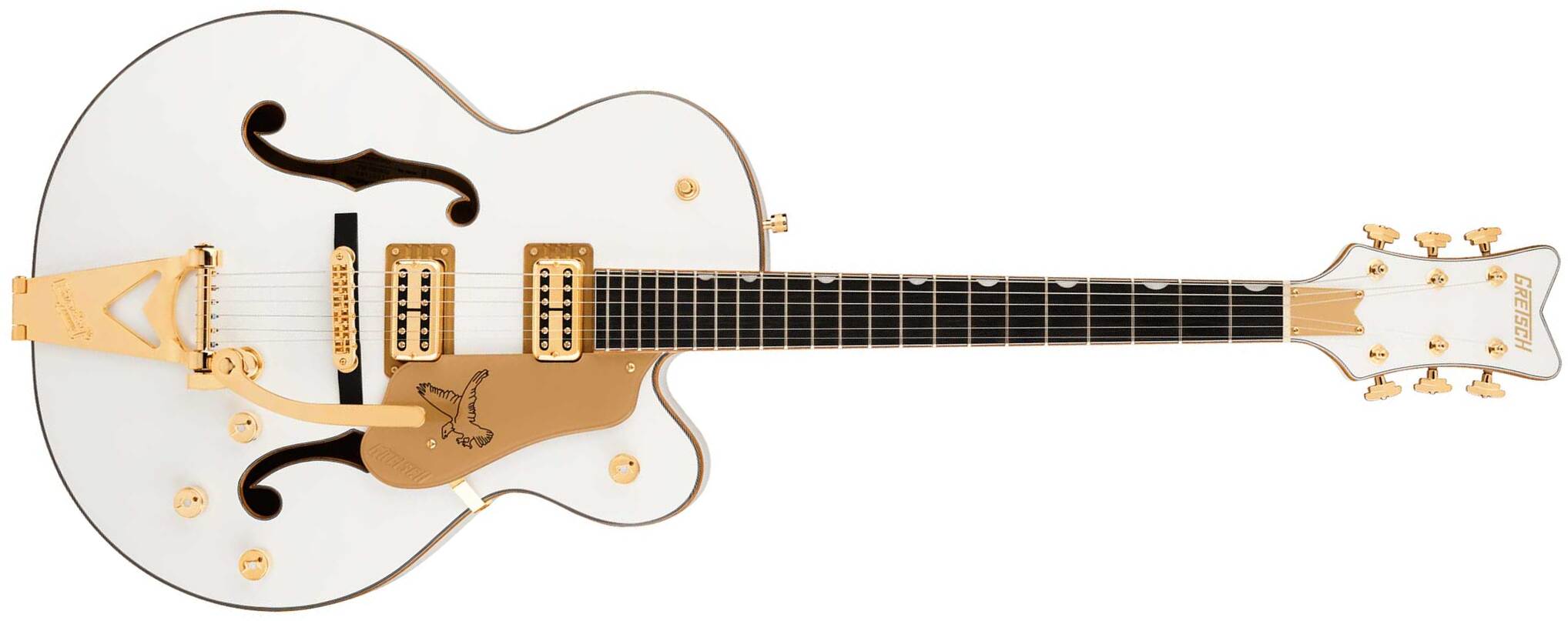 Gretsch Falcon Hollowbody Sc Bigsby Synchromatic 2h Trem Eb - Snowcrest White - Semi hollow elektriche gitaar - Main picture