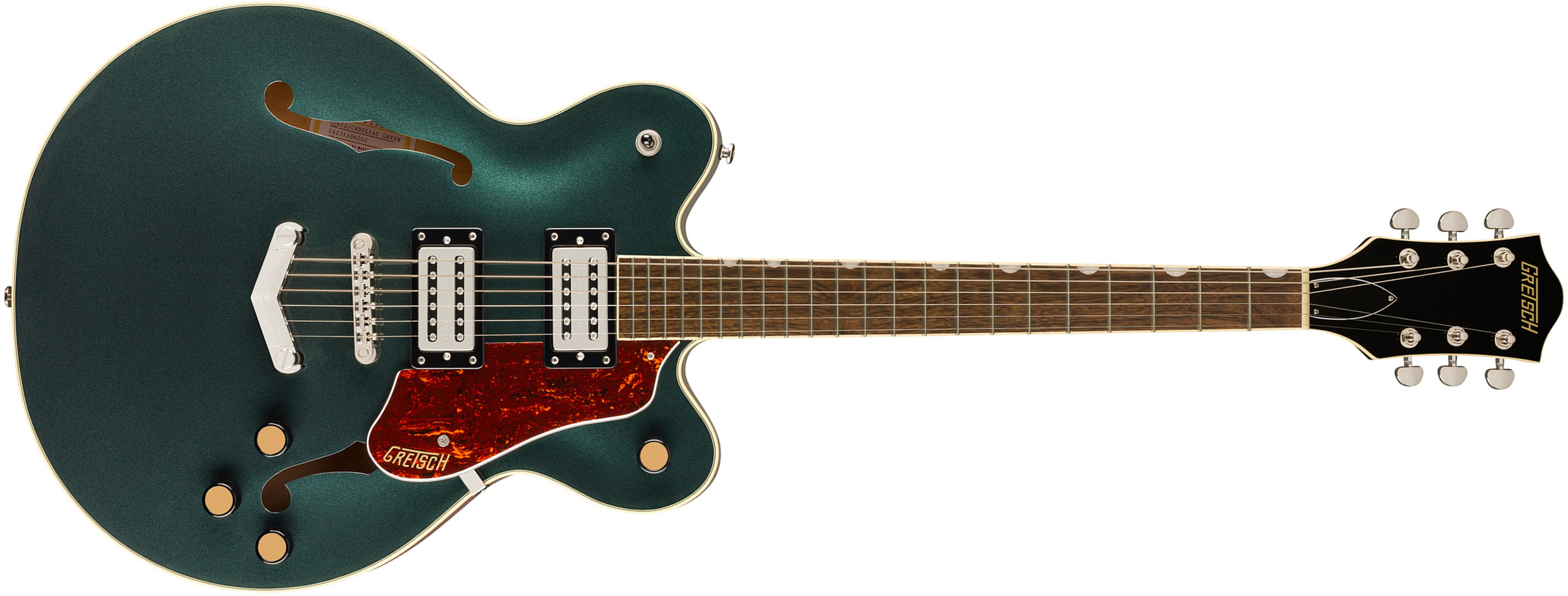 Gretsch G2622 V-stoptail Streamliner Center Block Dc 2h Ht Lau - Cadillac Green - Semi hollow elektriche gitaar - Main picture