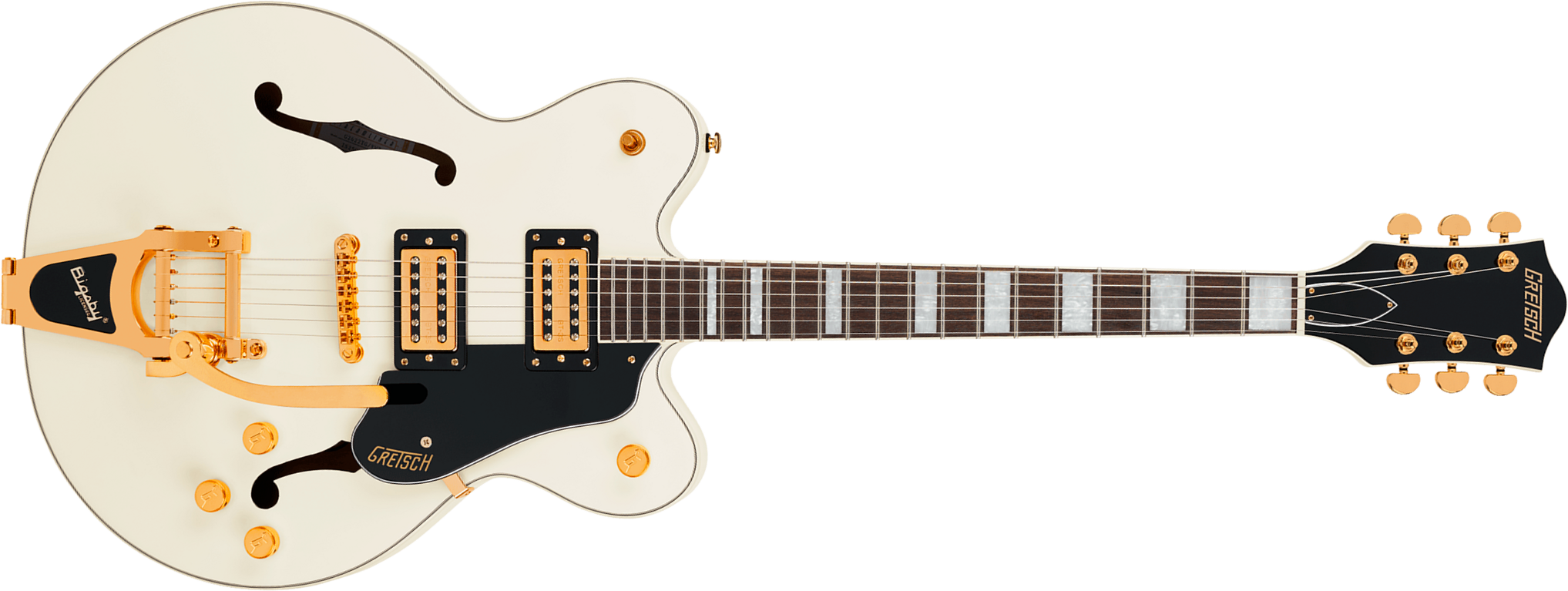 Gretsch G2622tg Bigsby Streamliner Center Block Dc Bigsby Ltd 2h Trem Lau - Vintage White - Semi hollow elektriche gitaar - Main picture