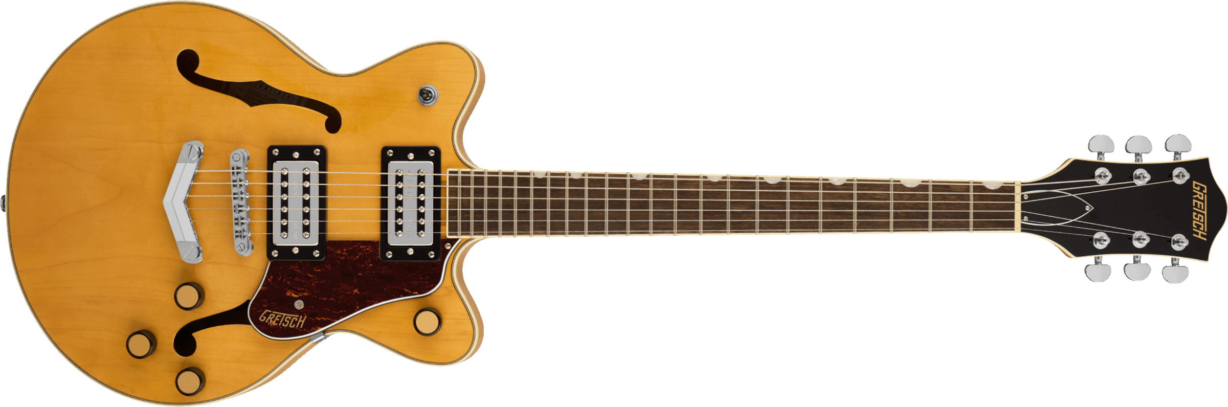 Gretsch G2655 Center Block Jr Dc V-stoptail Streamliner 2h Ht Lau - Village Amber - Double cut gitaar - Main picture