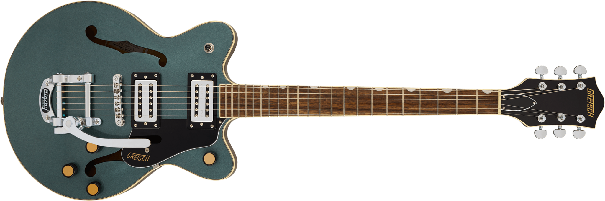 Gretsch G2655t Center Block Jr Dc Bigsby Streamliner 2h Trem Lau - Gunmetal - Double cut gitaar - Main picture