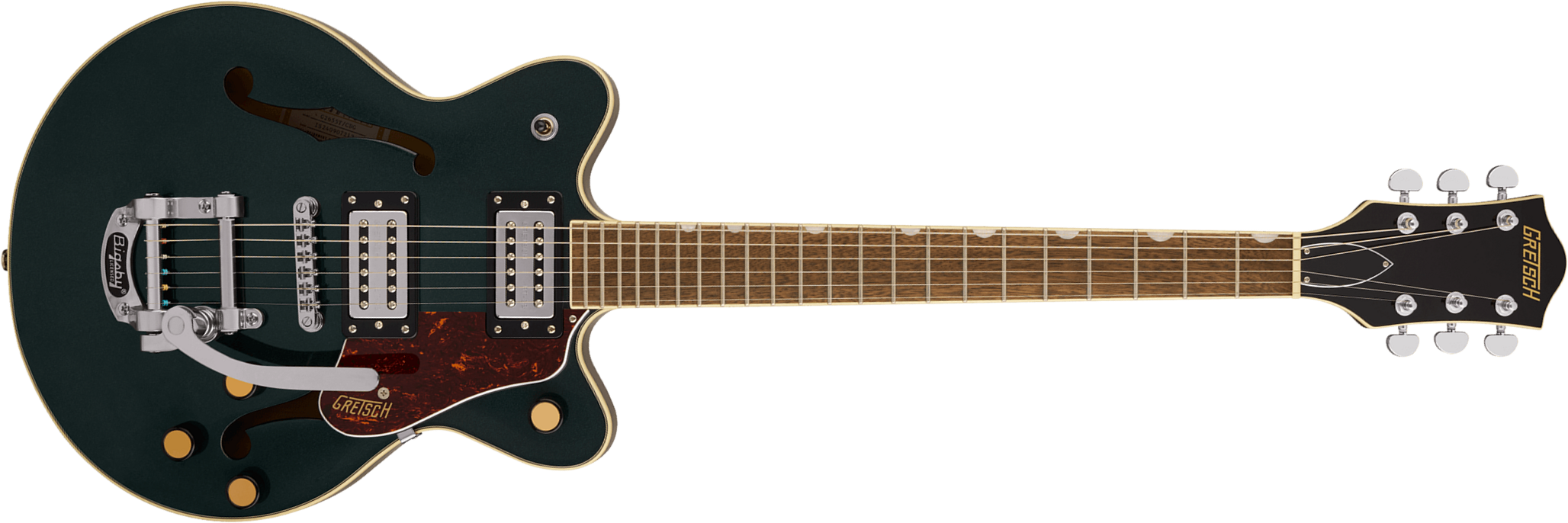 Gretsch G2655t Center Block Jr Dc Bigsby Streamliner 2h Trem Lau - Cadillac Green - Double cut gitaar - Main picture