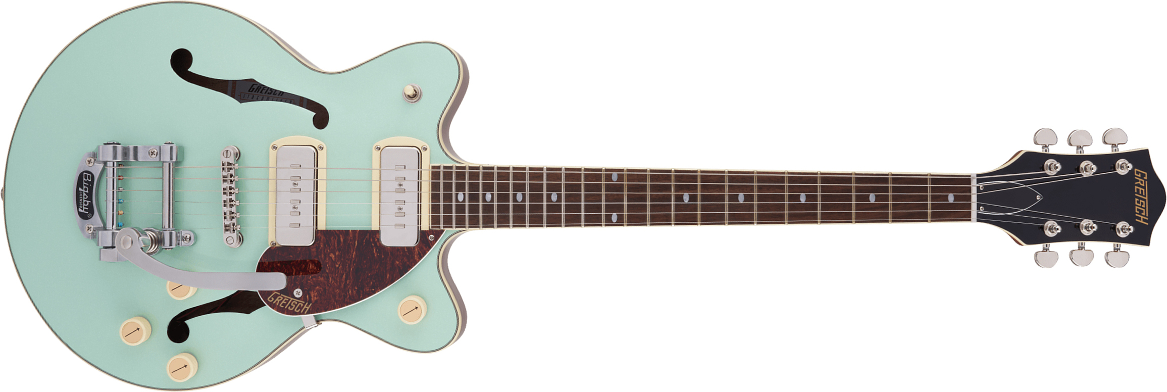 Gretsch G2655t-p90 Streamliner Center Block Jr Bigsby Ss Trem Lau - Mint Metallic - Semi hollow elektriche gitaar - Main picture
