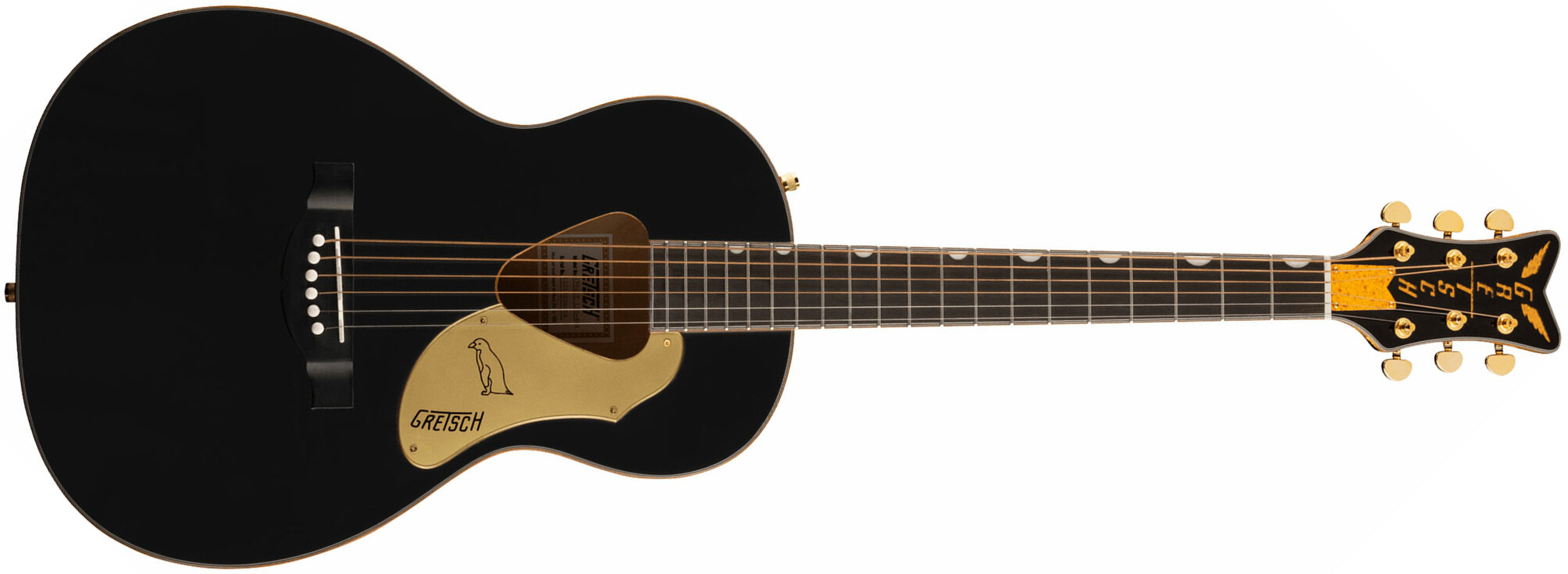 Gretsch G5021e Rancher Penguin Parlor Epicea Erable Lau - Black - Elektro-akoestische gitaar - Main picture
