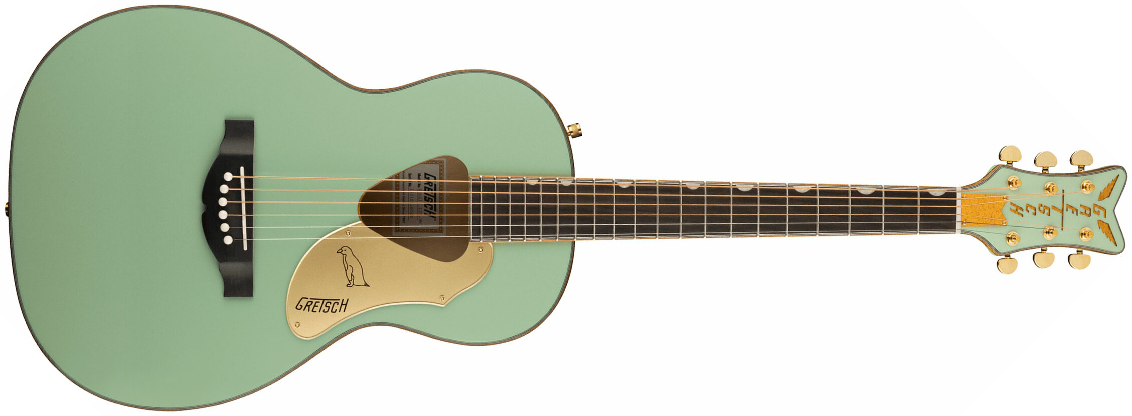 Gretsch G5021e Rancher Penguin Parlor Epicea Erable Lau - Mint Metallic - Elektro-akoestische gitaar - Main picture