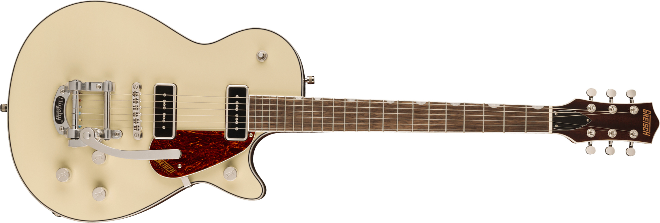 Gretsch G5210t-p90 Jet Two 90 Singlecut Bigsby Electromatic 2p90 Trem Lau - Vintage White - Enkel gesneden elektrische gitaar - Main picture