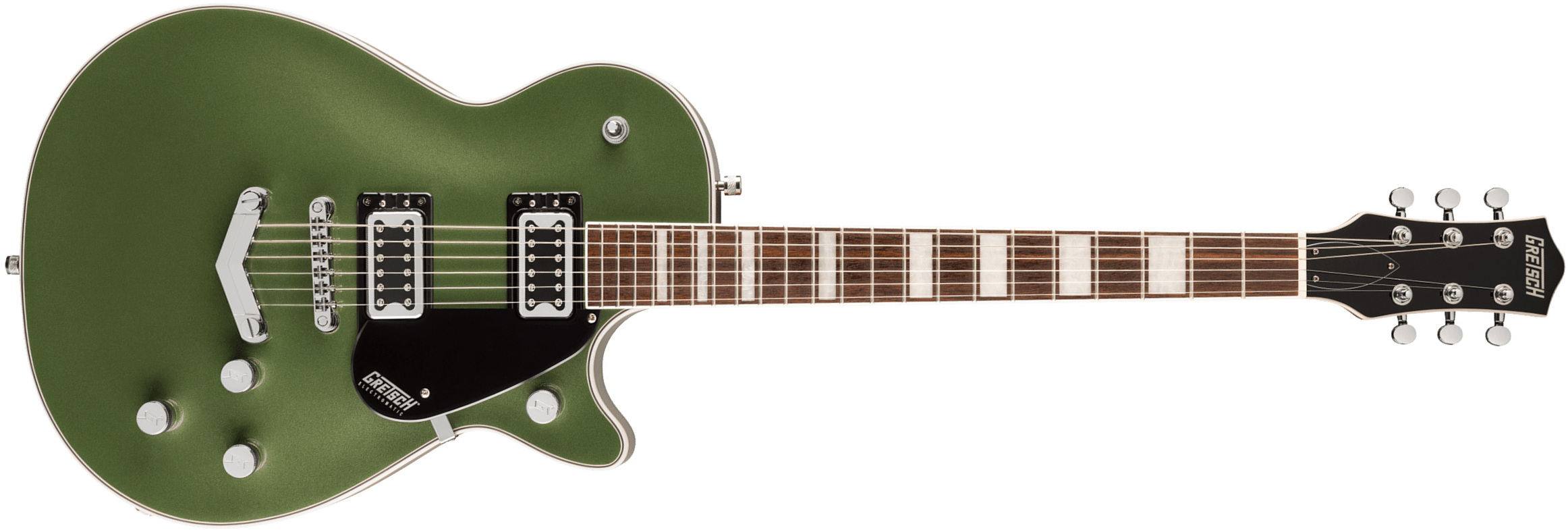 Gretsch G5220 Jet Bt Singlecut V-stoptail Electromatic 2h Ht Lau - Olive Metallic - Linkshandige elektrische gitaar - Main picture