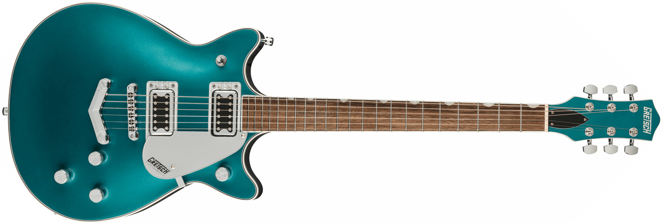 Gretsch G5222 Electromatic Double Jet Bt V-stoptail Hh Ht Lau - Ocean Turquoise - Guitarra eléctrica de doble corte. - Main picture