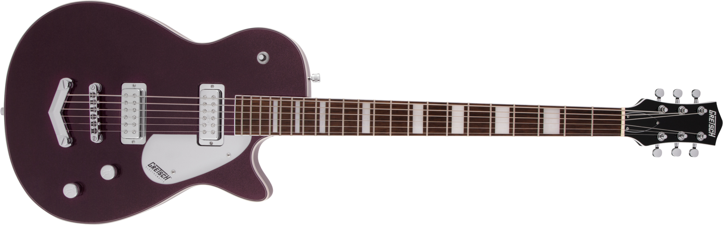 Gretsch G5260 Electromatic Jet V-stoptail Hh Ht Lau - Dark Cherry Metallic - Bariton elektrische gitaar - Main picture