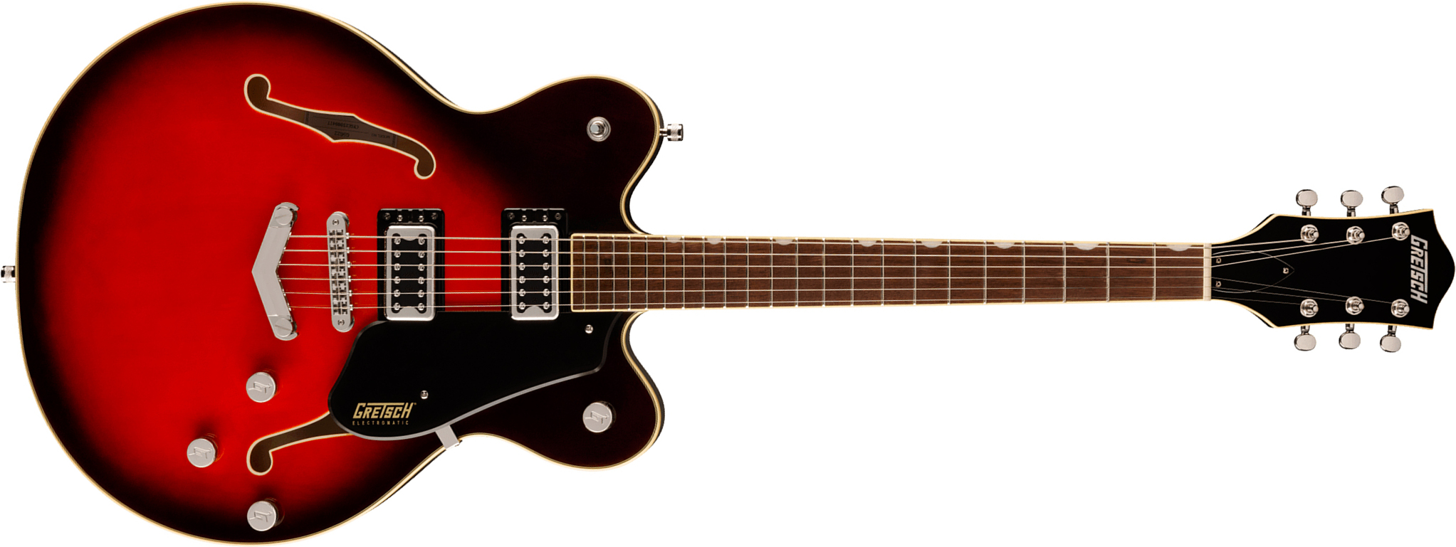 Gretsch G5622 Center Bloc Double Cut V-stoptail Electromatic 2h Ht Lau - Claret Burst - Semi hollow elektriche gitaar - Main picture