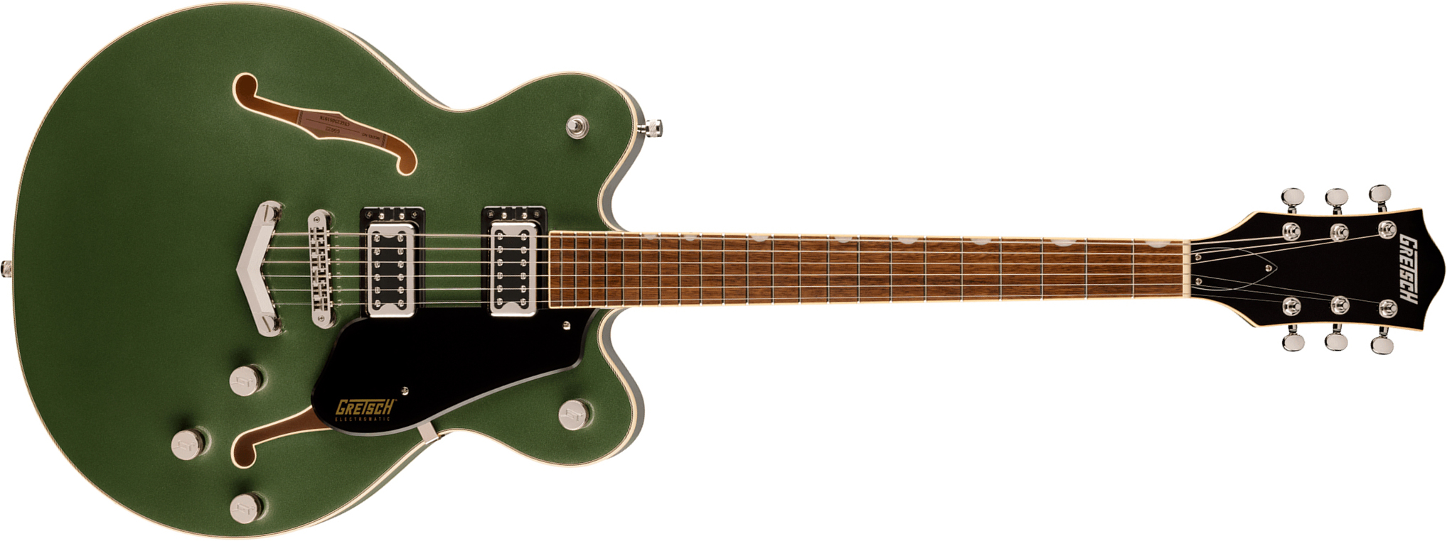 Gretsch G5622 Center Bloc Double Cut V-stoptail Electromatic 2h Ht Lau - Olive Metallic - Semi hollow elektriche gitaar - Main picture