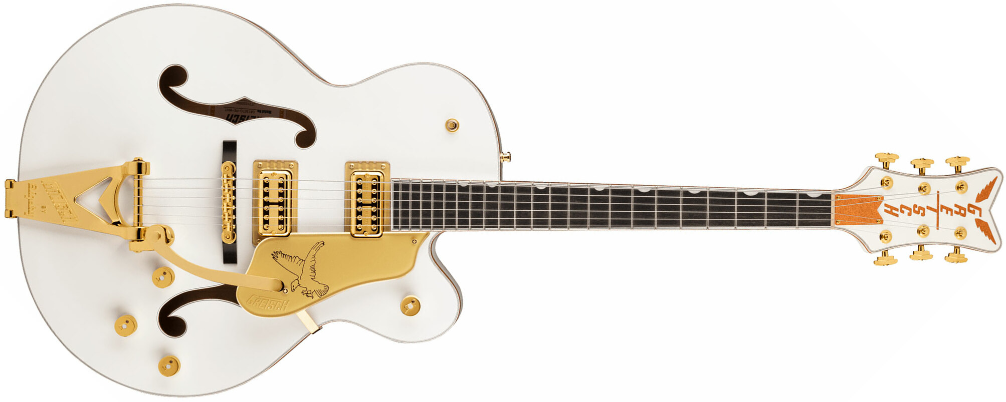 Gretsch G6136tg Players Edition Falcon Hollow Body Pro Jap Hh Trem Eb - White - Hollow bodytock elektrische gitaar - Main picture