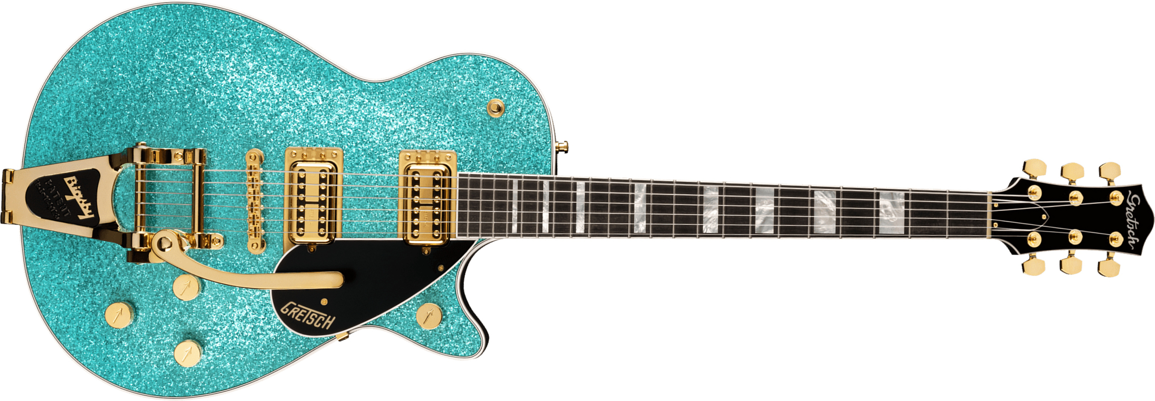Gretsch G6229tg Jet Bt Players Edition Pro Jap 2h Trem Bigsby Rw - Ocean Turquoise Sparkle - Enkel gesneden elektrische gitaar - Main picture