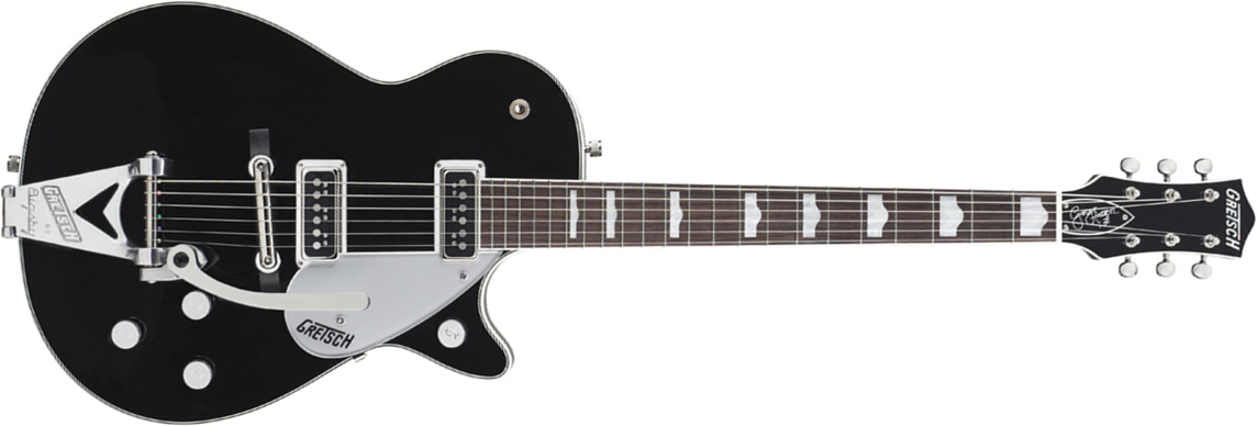 Gretsch George Harrison G6128t-gh Signature Duo Jet - Black - Enkel gesneden elektrische gitaar - Main picture