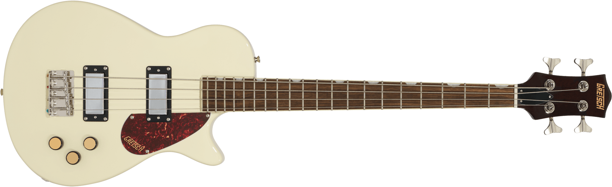 Gretsch Jet Club Bass Single-cut Streamliner Shsc Lau - Vintage White - Solid body elektrische bas - Main picture
