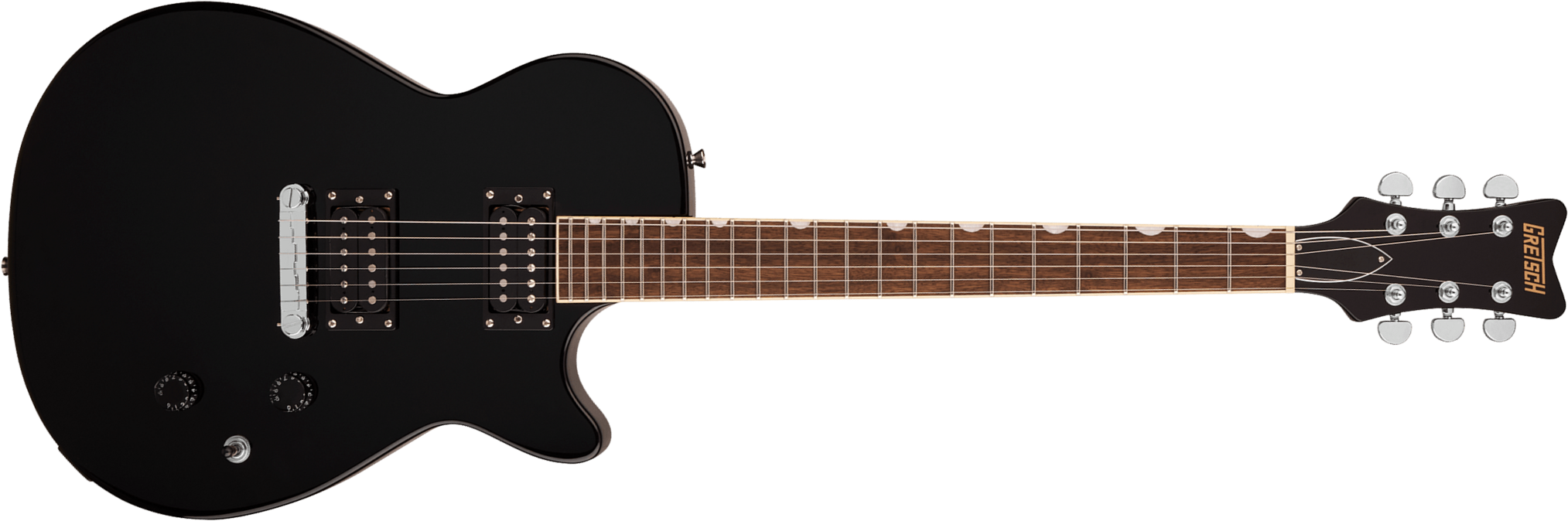 Gretsch Jet Club Streamliner 2h Ht Lau - Jet Black - Single cut gitaar - Main picture