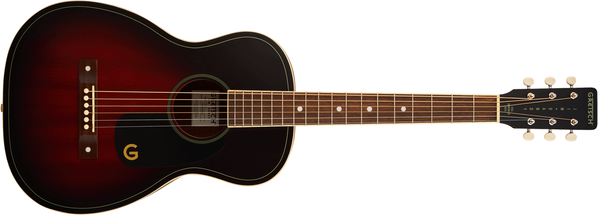 Gretsch Jim Dandy Parlor Shsc Tout Tilleul Noy - Deep Cherry Burst - Folk gitaar - Main picture