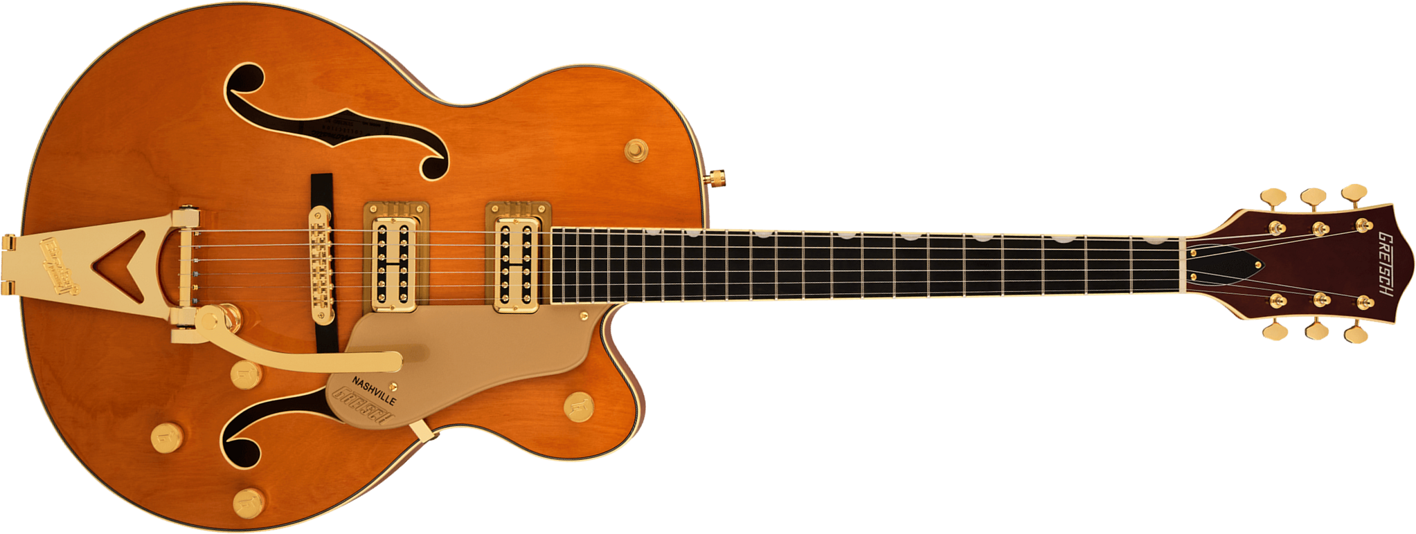 Gretsch Nashville Hollow Body Sc Bigsby Synchromatic 2h Trem Eb - 50's Orange Stain - Semi hollow elektriche gitaar - Main picture