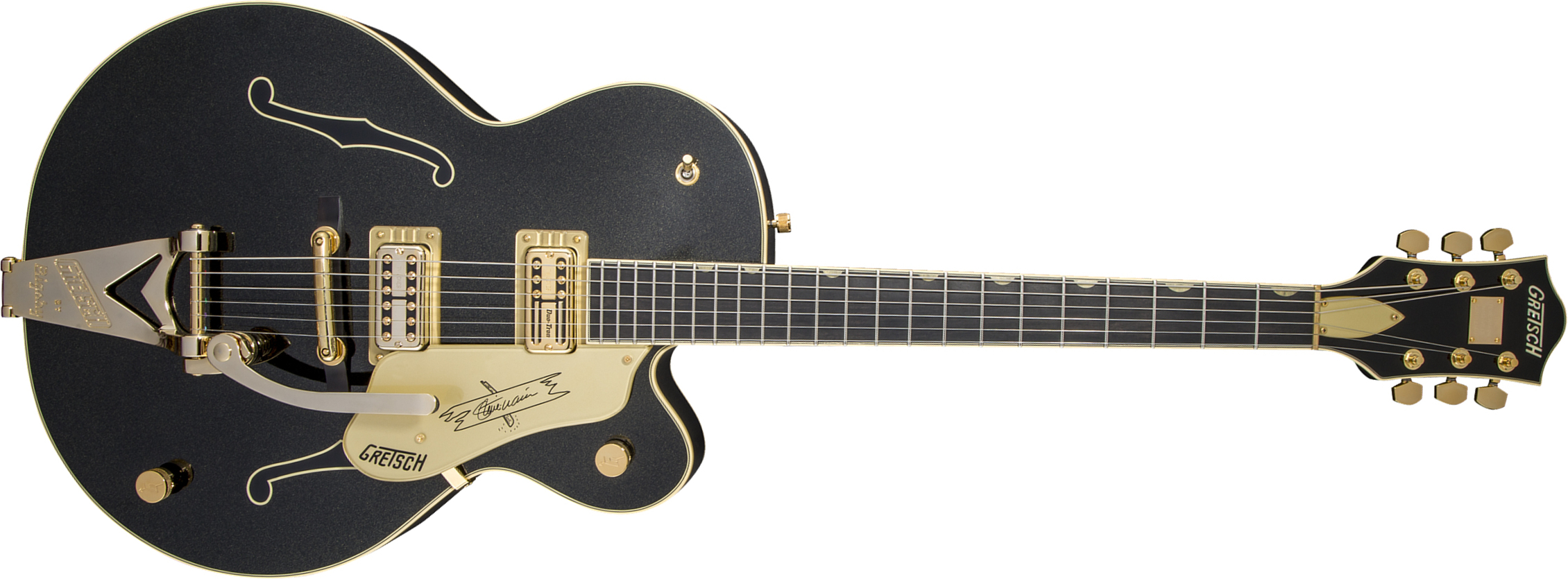 Gretsch Steve Wariner G6120t-sw Nashville Japon Signature Hh Bigsby Eb - Magic Black - Semi hollow elektriche gitaar - Main picture