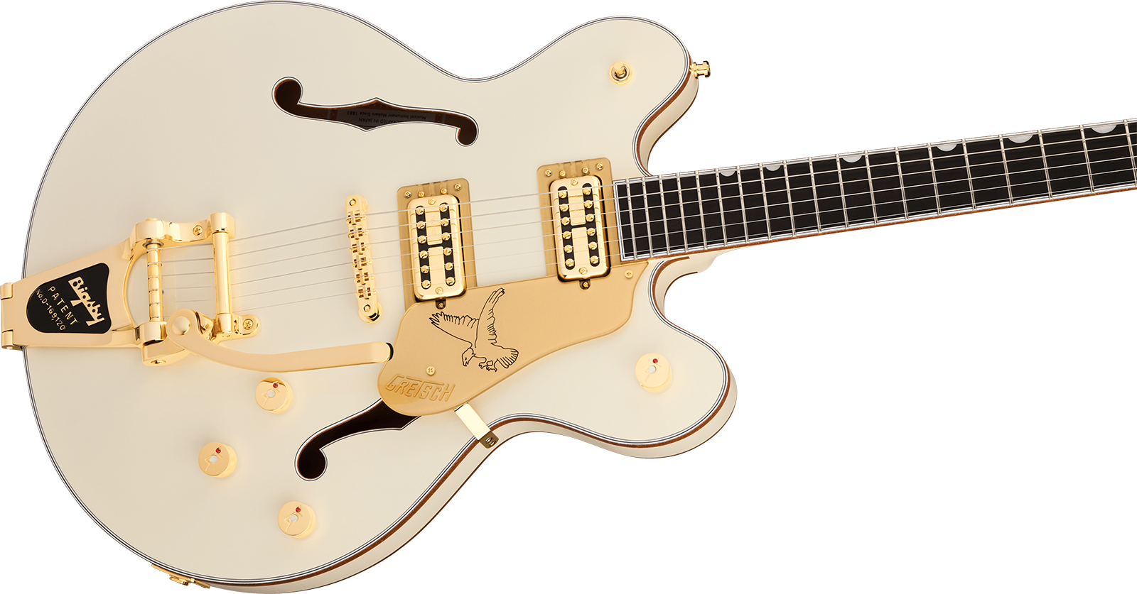 Gretsch Falcon Center Block Dc Bigsby Pro Jap Ltd 2h Trem Eb - Vintage White - Semi hollow elektriche gitaar - Variation 2