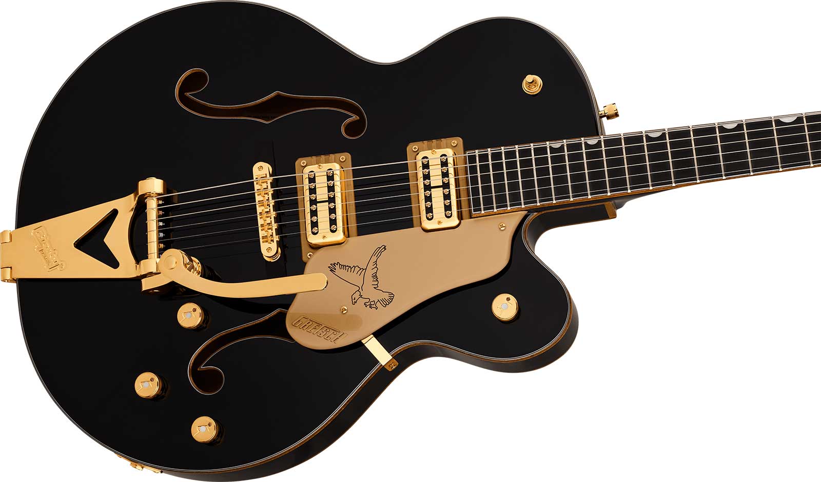 Gretsch Falcon Hollowbody Sc Bigsby Synchromatic 2h Trem Eb - Black - Semi hollow elektriche gitaar - Variation 2