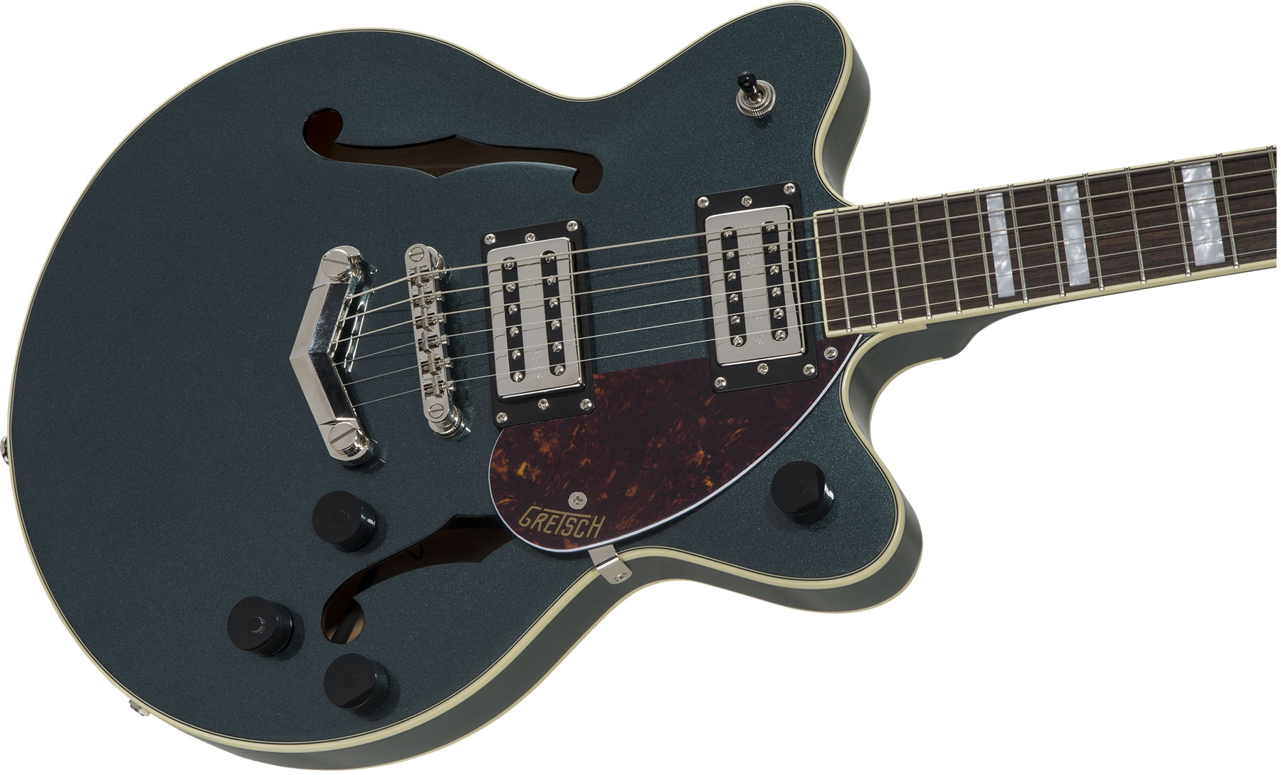 Gretsch G2655 Streamliner Center Block Jr Stoptail Hh Ht Lau - Gunmetal - Semi hollow elektriche gitaar - Variation 2