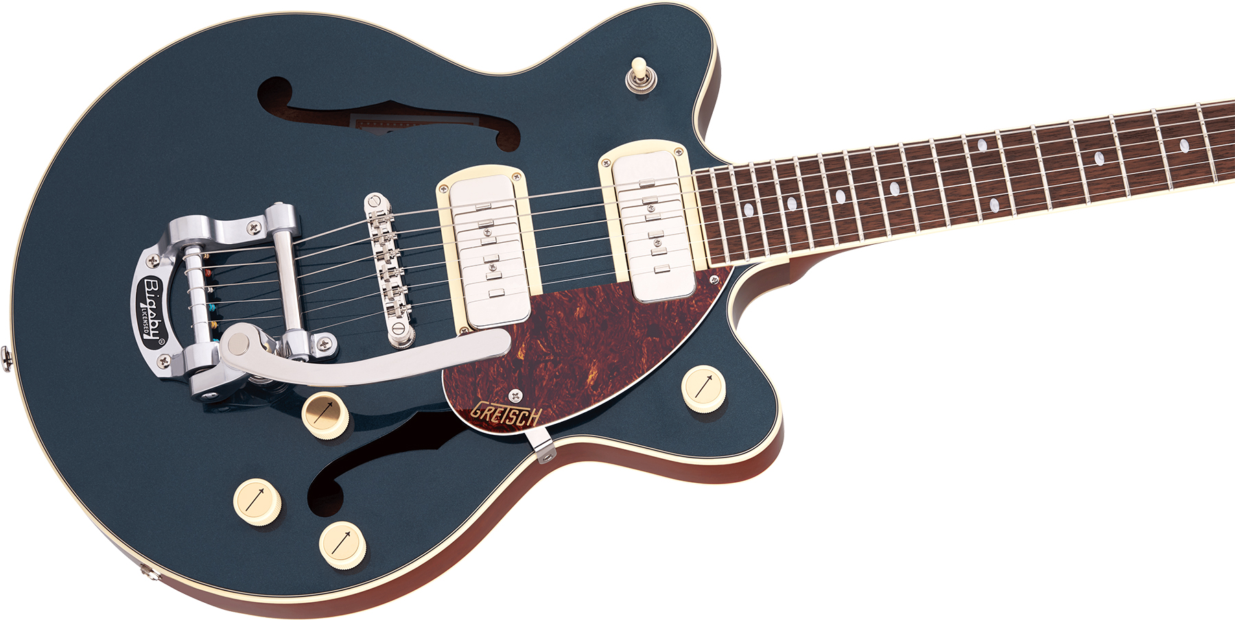 Gretsch G2655t-p90 Streamliner Center Block Jr Bigsby Ss Trem Lau - Two-tone Midnight Sapphire - Semi hollow elektriche gitaar - Variation 2