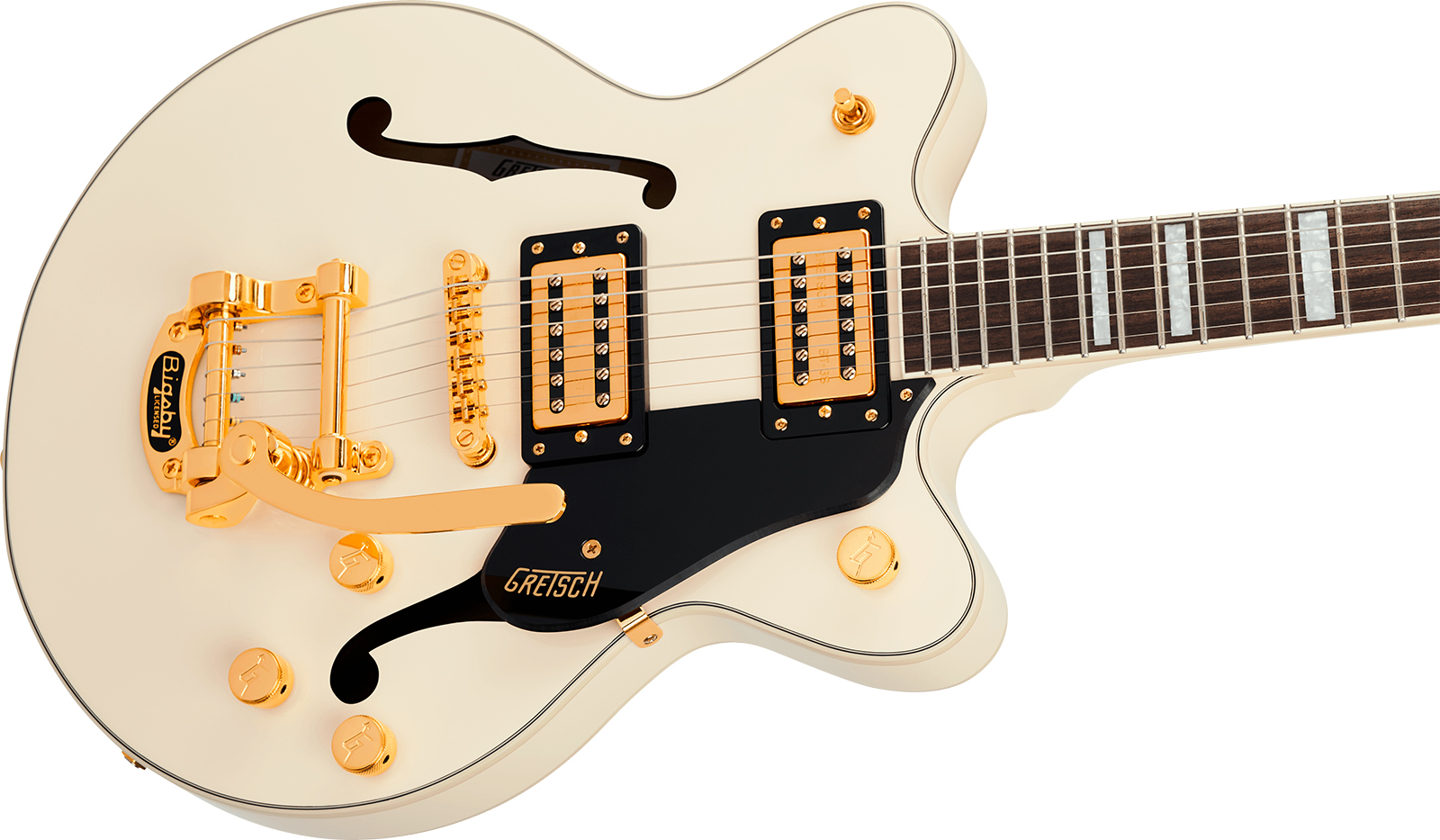 Gretsch G2655tg Center Block Jr Dc Bigsby Streamliner Ltd 2h Trem Lau - Vintage White - Semi hollow elektriche gitaar - Variation 2