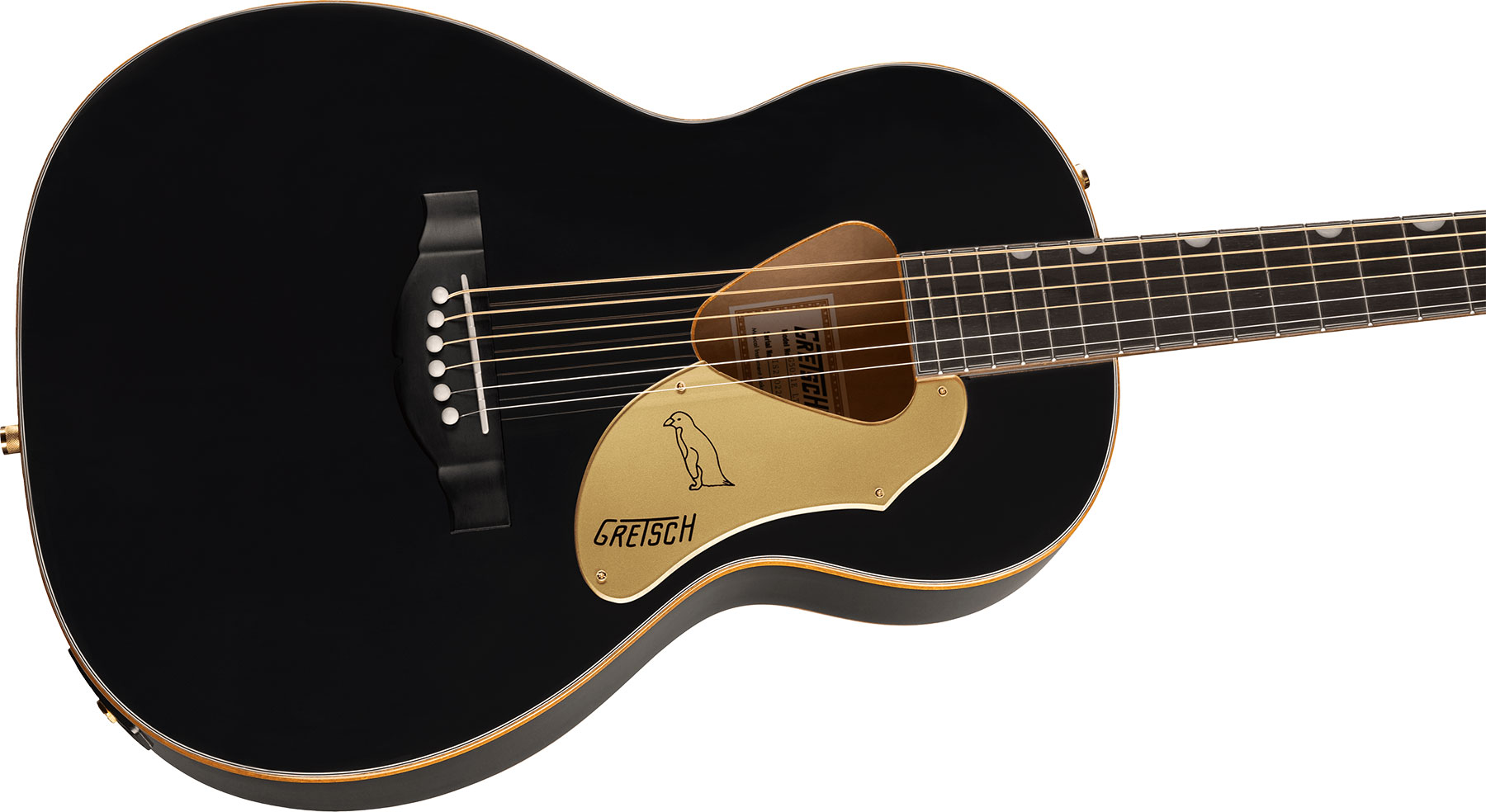 Gretsch G5021e Rancher Penguin Parlor Epicea Erable Lau - Black - Elektro-akoestische gitaar - Variation 2