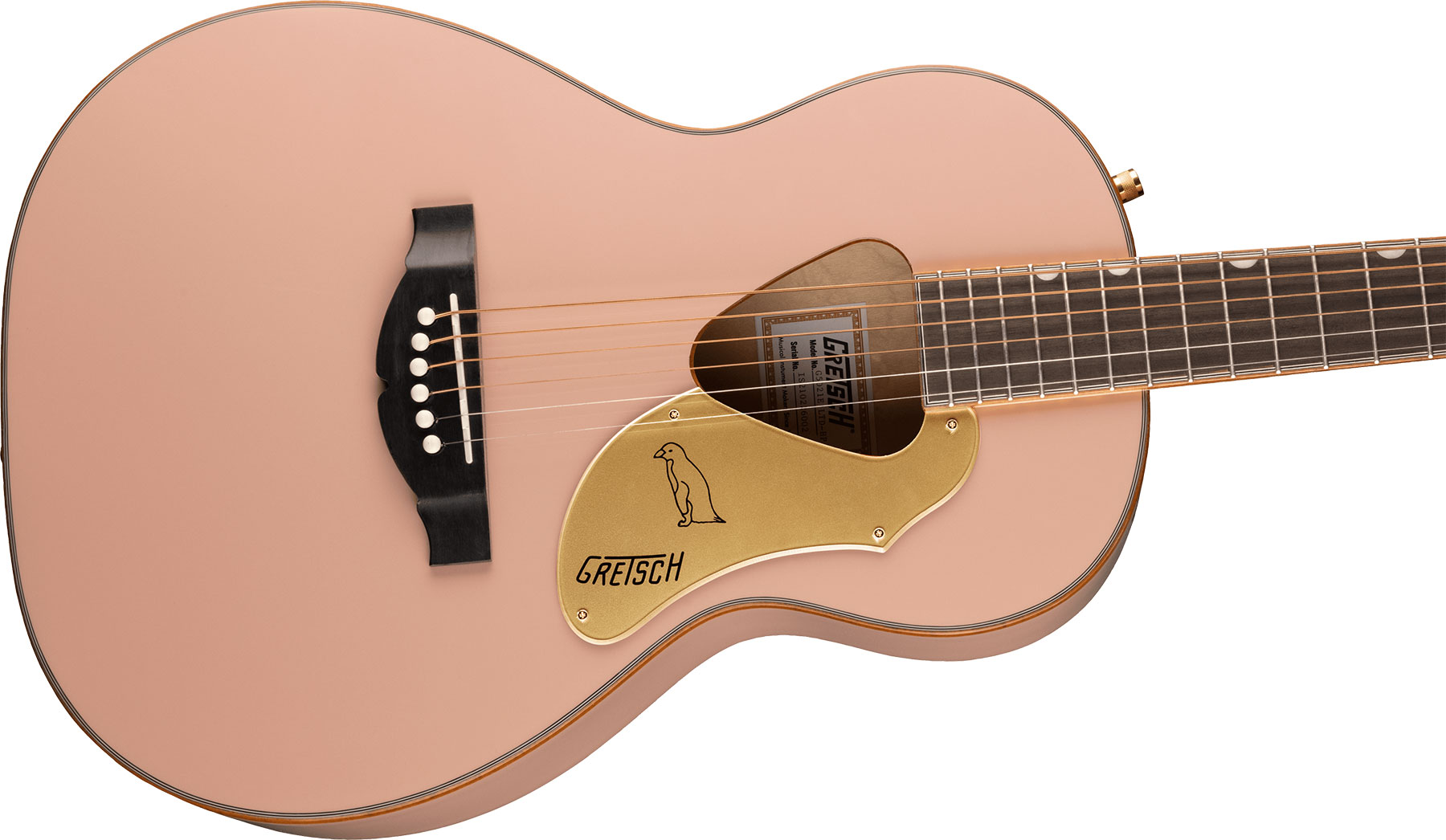 Gretsch G5021e Rancher Penguin Parlor Epicea Erable Lau - Shell Pink - Elektro-akoestische gitaar - Variation 2