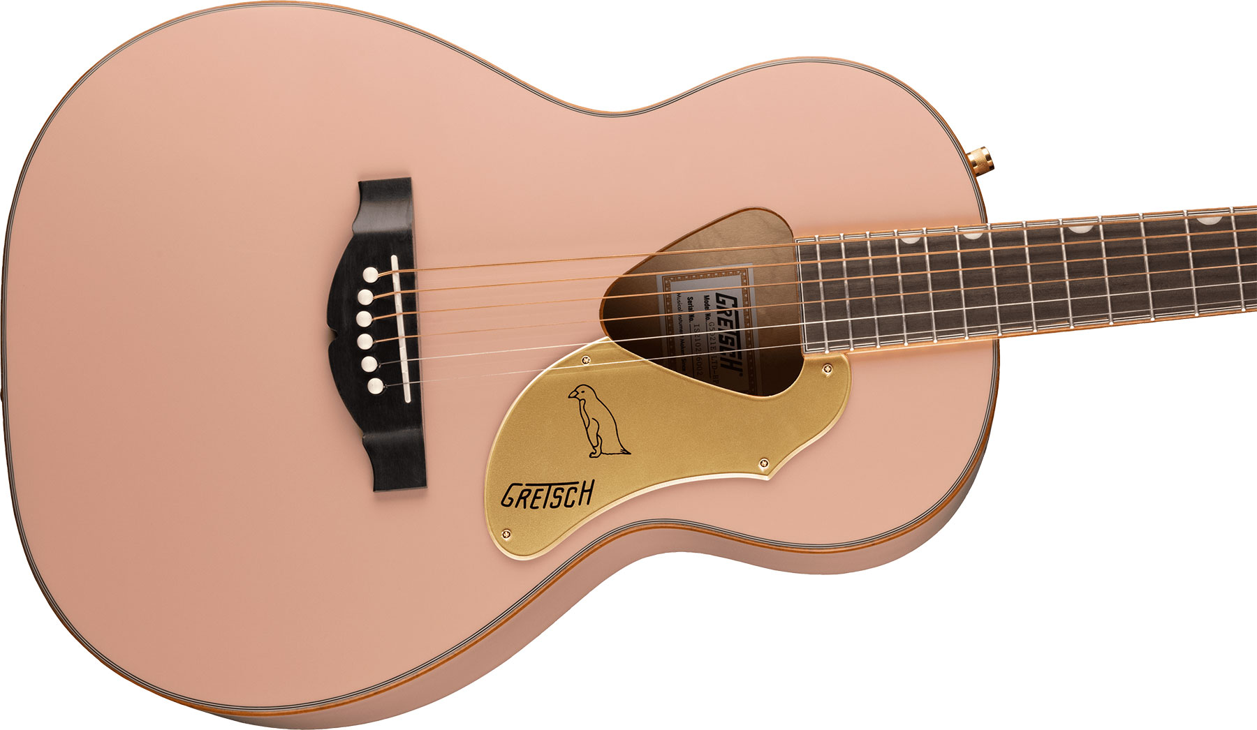 Gretsch G5021e Rancher Penguin Parlor Epicea Erable Lau - Shell Pink - Elektro-akoestische gitaar - Variation 2