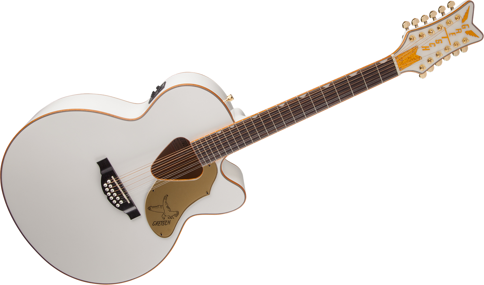 Gretsch G5022cwfe-12 Rancher Falcon Jumbo 12c Epicea Erable Lau - White - Folk gitaar - Variation 1