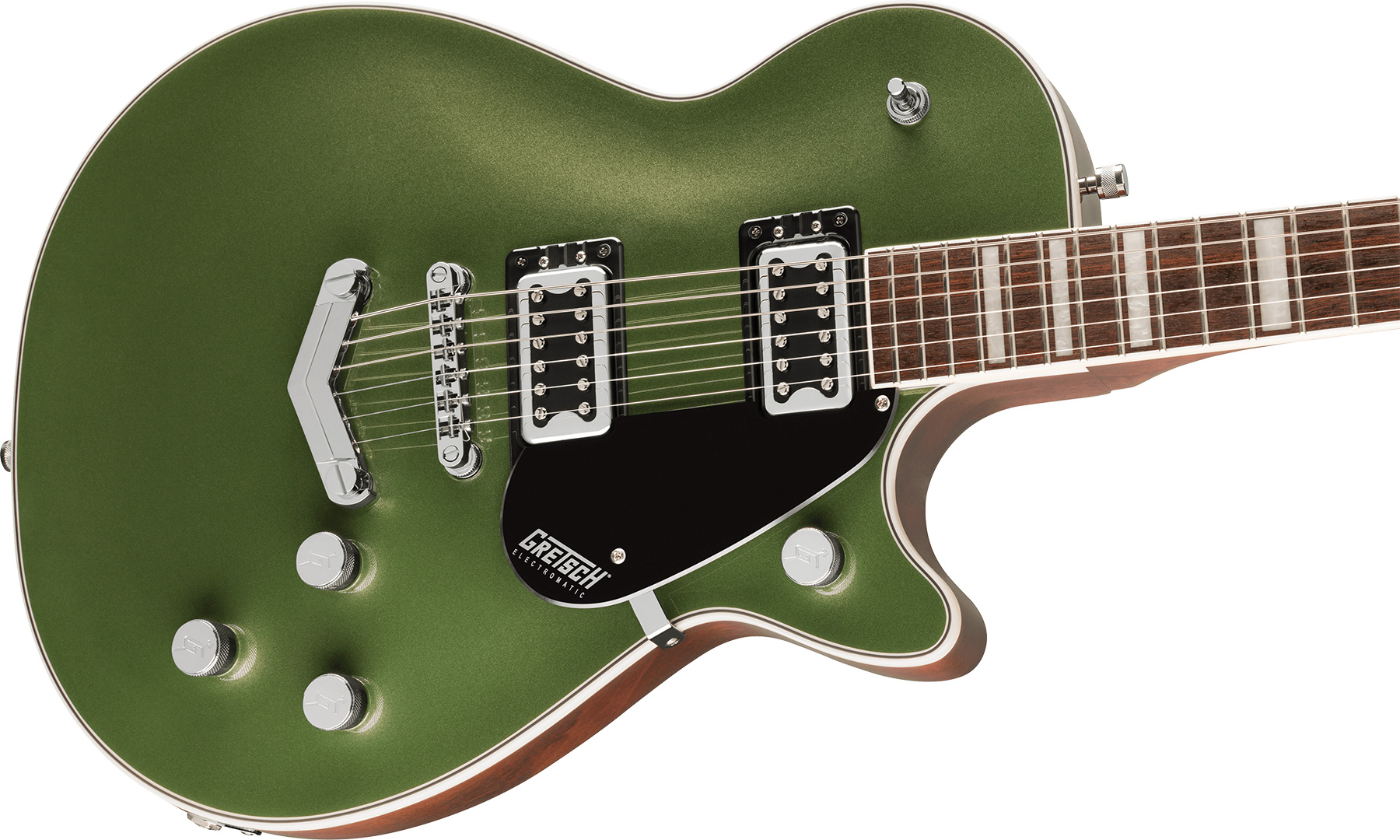 Gretsch G5220 Jet Bt Singlecut V-stoptail Electromatic 2h Ht Lau - Olive Metallic - Linkshandige elektrische gitaar - Variation 2