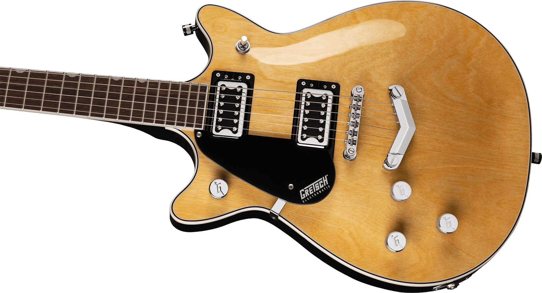 Gretsch G5222lh Electromatic Double Jet Bt V-stoptail Gaucher Hh Ht Lau - Natural - Linkshandige elektrische gitaar - Variation 2