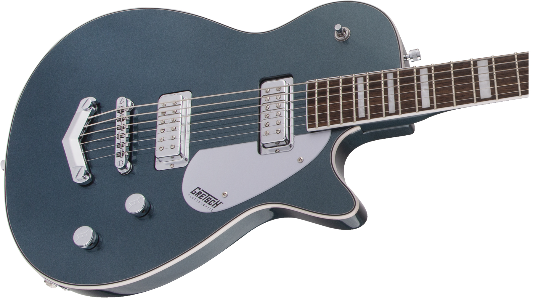 Gretsch G5260 Electromatic Jet V-stoptail Hh Ht Lau - Jade Grey Metallic - Bariton elektrische gitaar - Variation 2