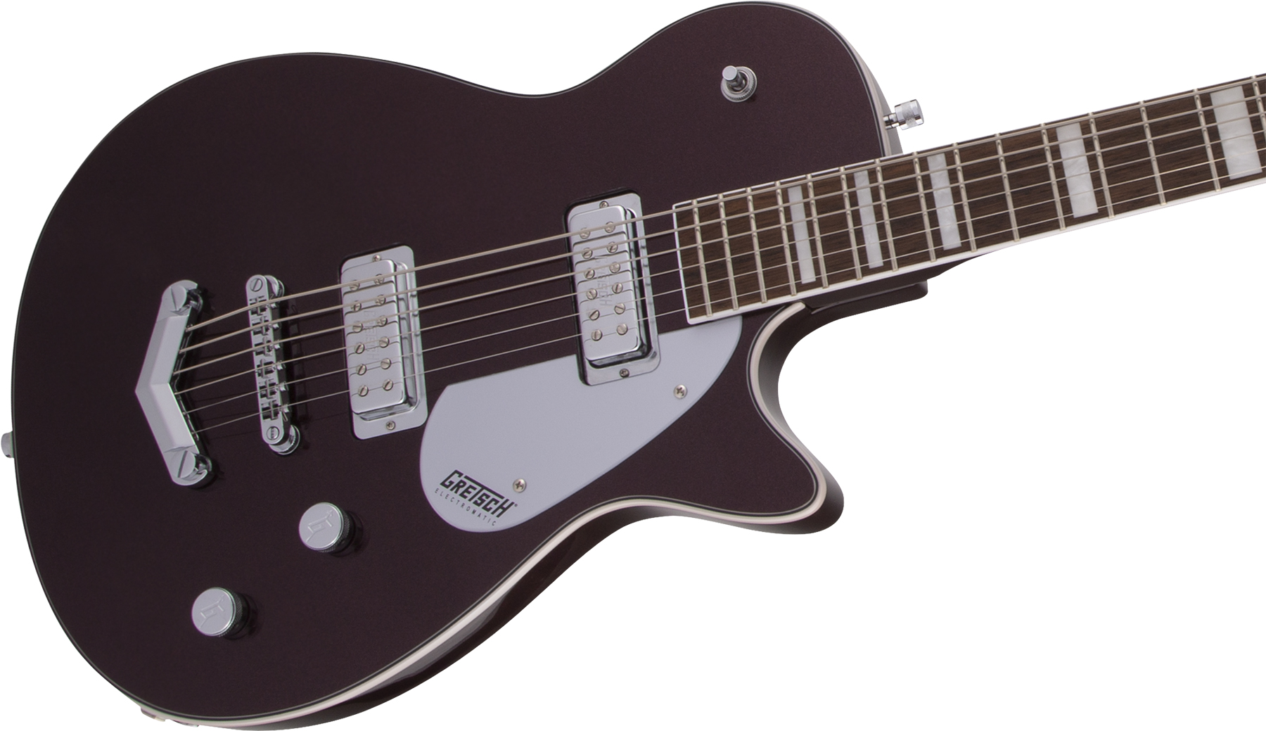 Gretsch G5260 Electromatic Jet V-stoptail Hh Ht Lau - Dark Cherry Metallic - Bariton elektrische gitaar - Variation 2