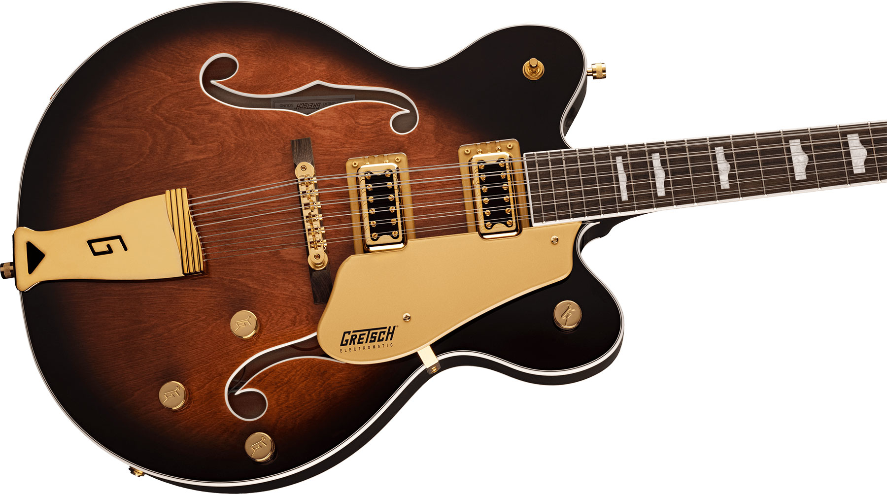 Gretsch G5422tg-12 Electromatic Classic Hollow Body Dc 12c Hh Ht Lau - Single Barrel Burst - Semi hollow elektriche gitaar - Variation 2