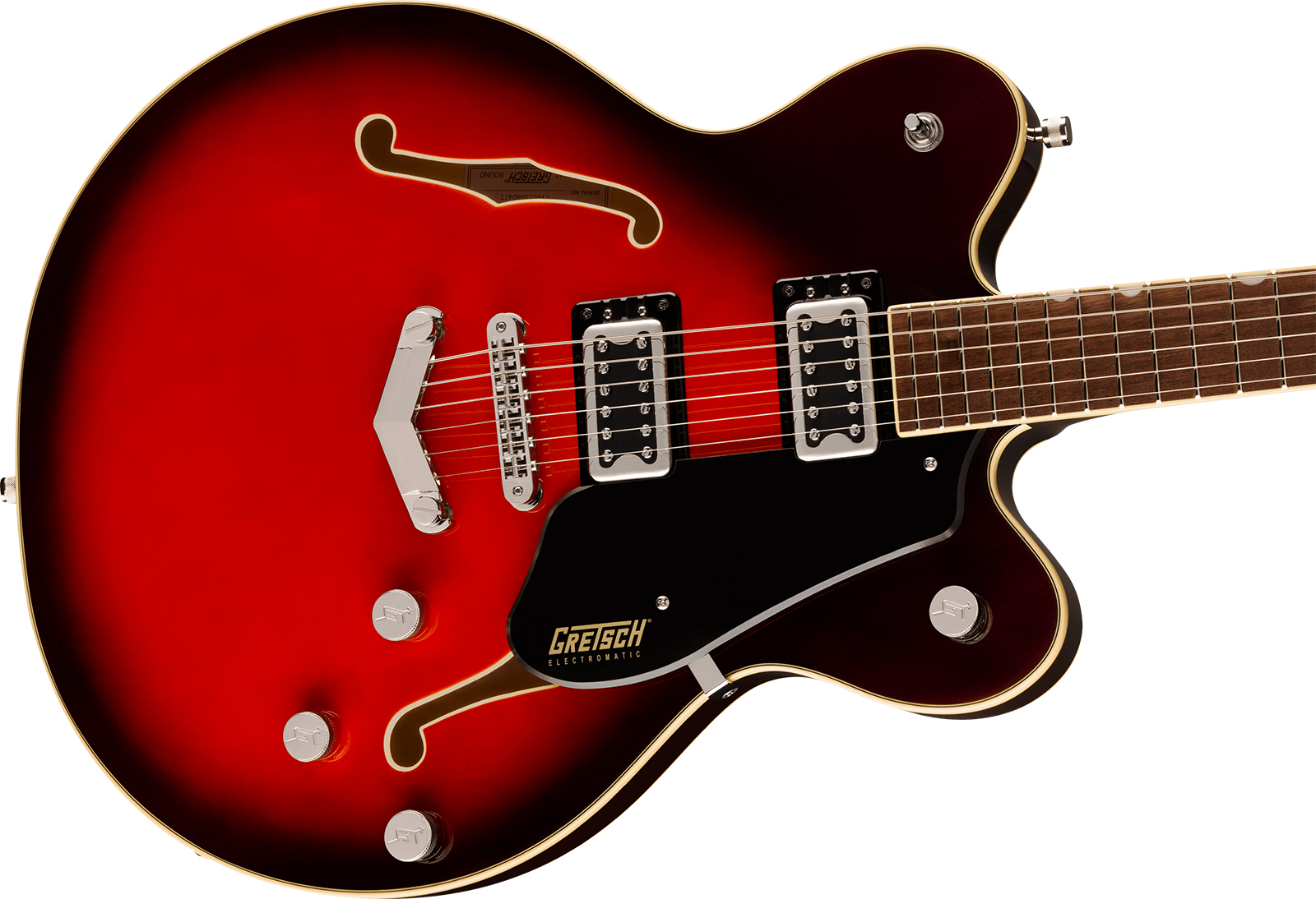 Gretsch G5622 Center Bloc Double Cut V-stoptail Electromatic 2h Ht Lau - Claret Burst - Semi hollow elektriche gitaar - Variation 2