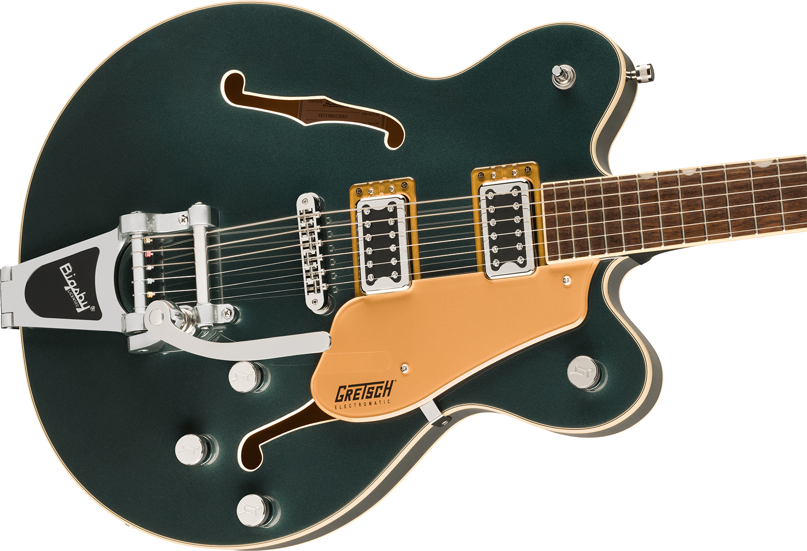 Gretsch G5622t Center Bloc Double-cut Bigsby Electromatic 2h Trem Lau - Cadillac Green - Semi hollow elektriche gitaar - Variation 2