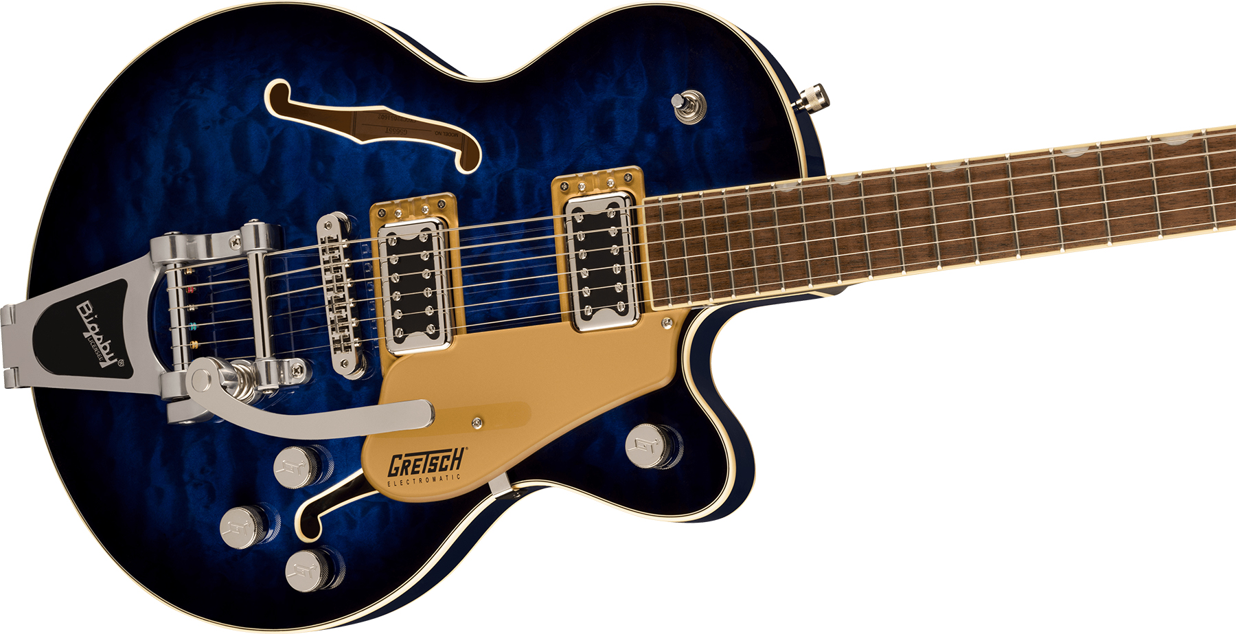 Gretsch G5655t-qm Electromatic Center Block Jr. Bigsby 2h Trem Lau - Hudson Sky - Semi hollow elektriche gitaar - Variation 2