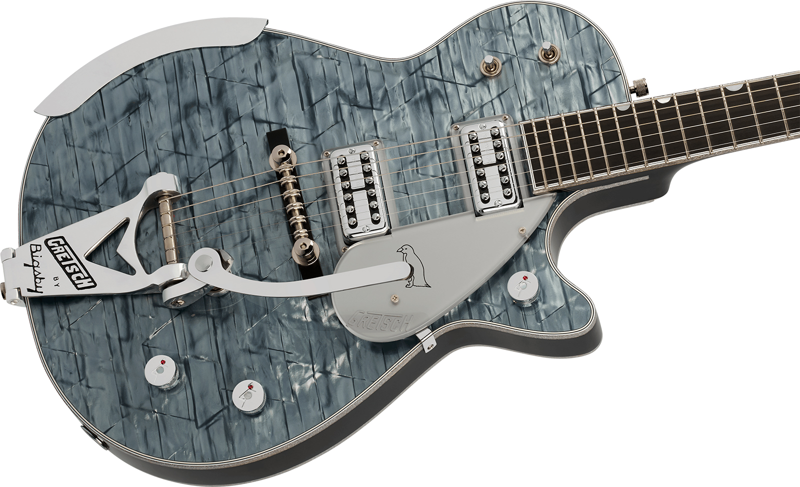 Gretsch G6134tg-58 Bigsby Penguin Ltd Pro Jap 2h Trem Eb - Light Blue Pearl - Single cut gitaar - Variation 2