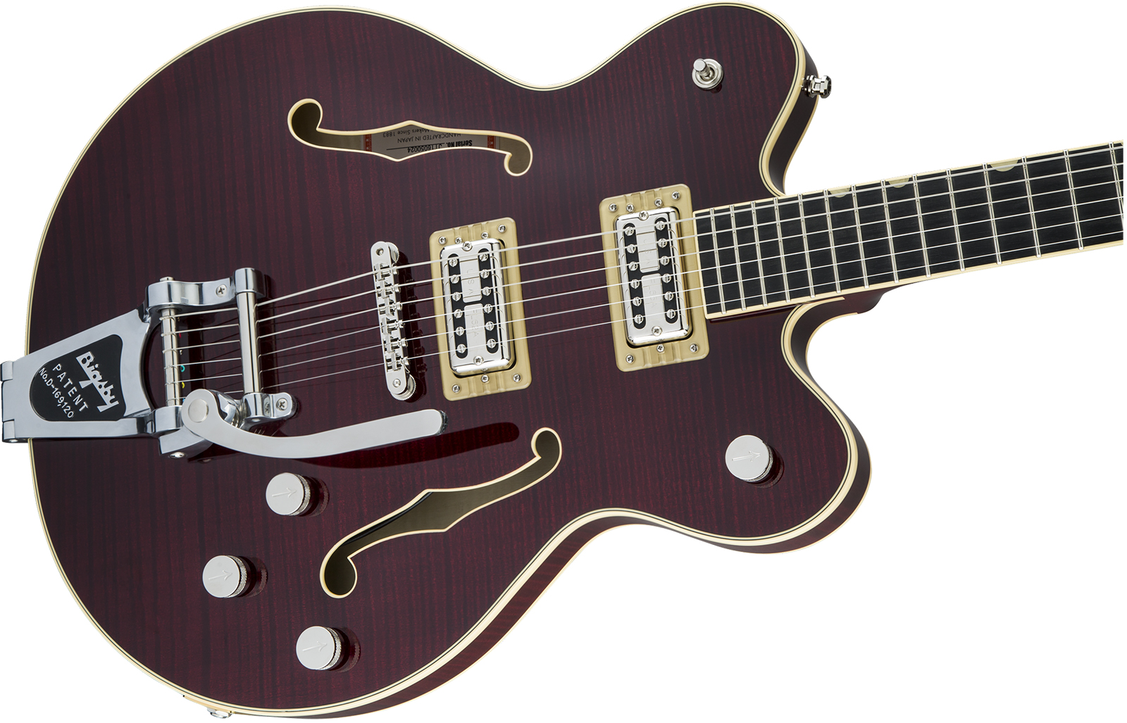 Gretsch G6609tfm Broadkaster Center Bloc Dc Players Edition Pro Jap Bigsby Eb - Dark Cherry Stain - Semi hollow elektriche gitaar - Variation 2