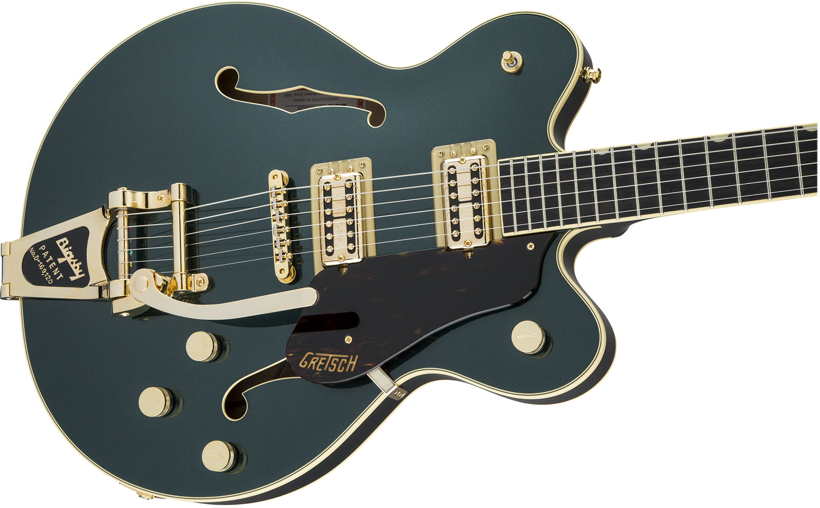 Gretsch G6609tg Broadkaster Center Block Dc Bigsby Gh Jap 2h Trem Eb - Cadillac Green - Semi hollow elektriche gitaar - Variation 2