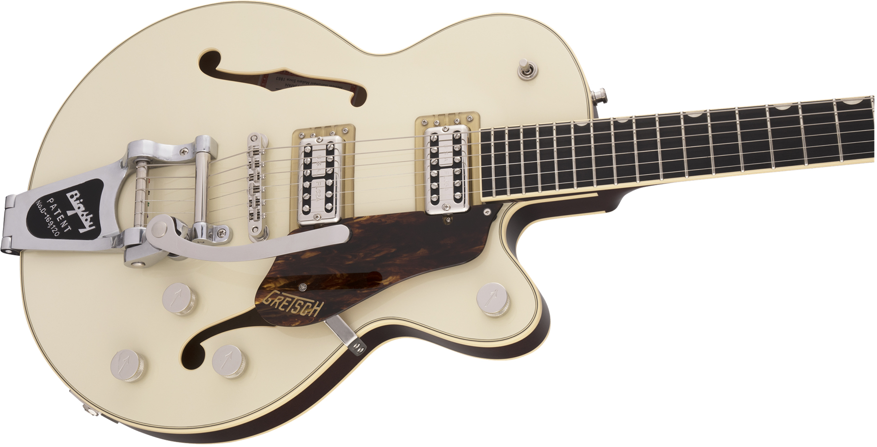 Gretsch G6659t Broadkaster Jr Center Bloc Players Edition Nashville Pro Japon Bigsby Eb - Two-tone Lotus Ivory/walnut Stain - Semi hollow elektriche g