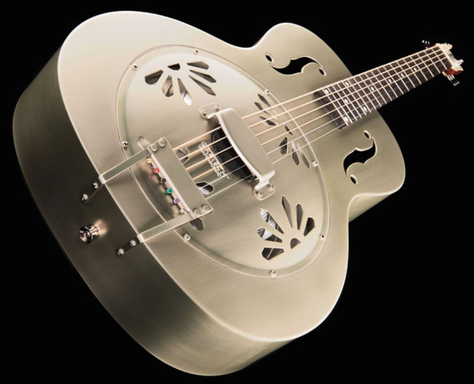 Gretsch G9201 Honey Dipper Round-neck Brass Body Pk - Weathered Pump House Roof - Dobro resonatorgitaar - Variation 1