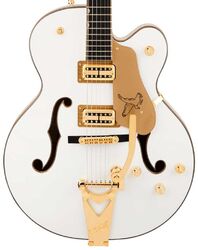 Semi hollow elektriche gitaar Gretsch Synchromatic Falcon Hollow Body Single-Cut Bigsby - Snowcrest white