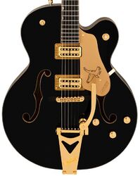 Semi hollow elektriche gitaar Gretsch Synchromatic Falcon Hollow Body Single-Cut Bigsby - Black
