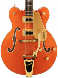 Semi hollow elektriche gitaar Gretsch G5422TG Electromatic Classic Hollow Body Double-Cut with Bigsby And Gold Hardware - Orange stain