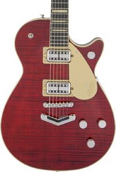 Semi hollow elektriche gitaar Gretsch G6228FM Players Edition Jet BT with V-Stoptail Professional Japan - Crimson stain
