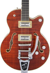 Semi hollow elektriche gitaar Gretsch G6659TFM Players Edition Broadkaster Jr. Center Bloc Nashville Professional Japan - Bourbon stain
